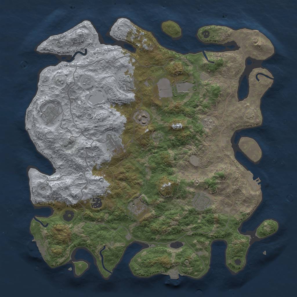 Rust Map: Procedural Map, Size: 4000, Seed: 3116860, 17 Monuments