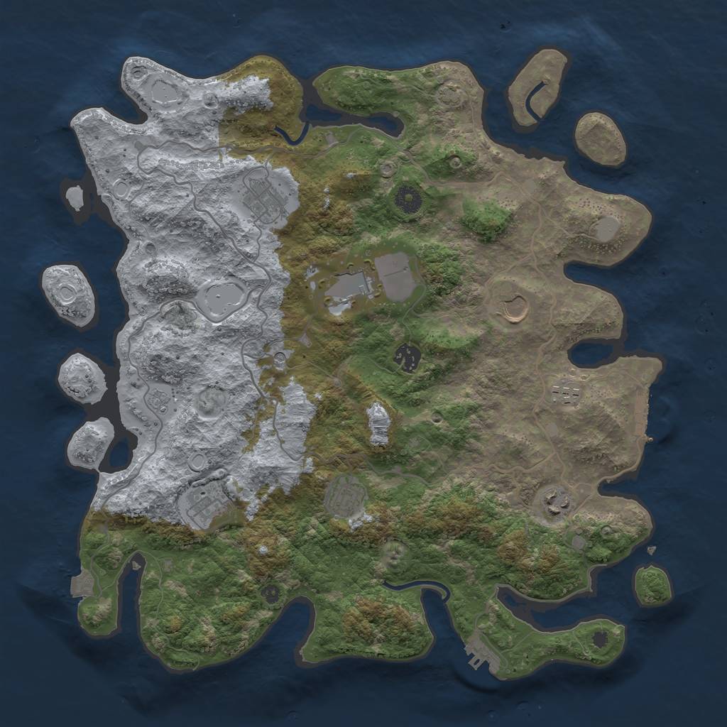 Rust Map: Procedural Map, Size: 4000, Seed: 31811005, 16 Monuments
