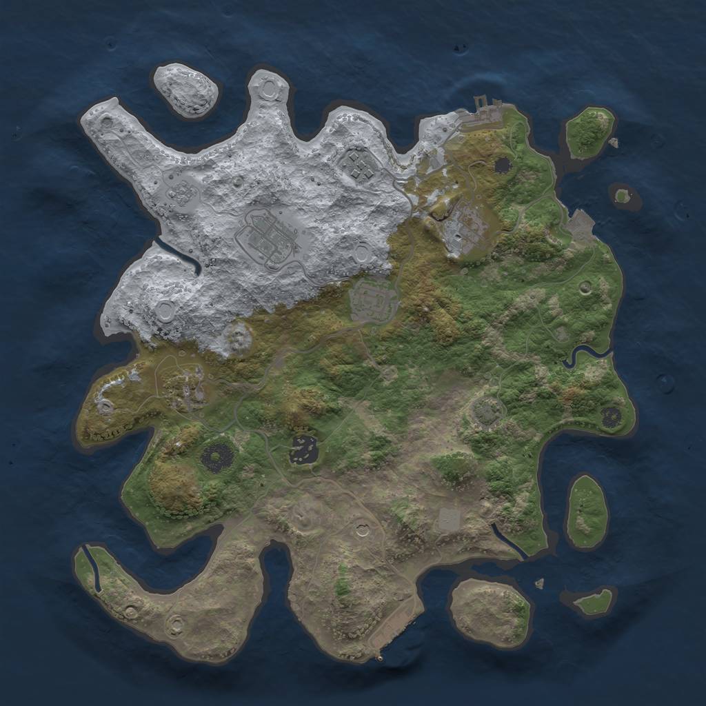 Rust Map: Procedural Map, Size: 3450, Seed: 13048550, 14 Monuments