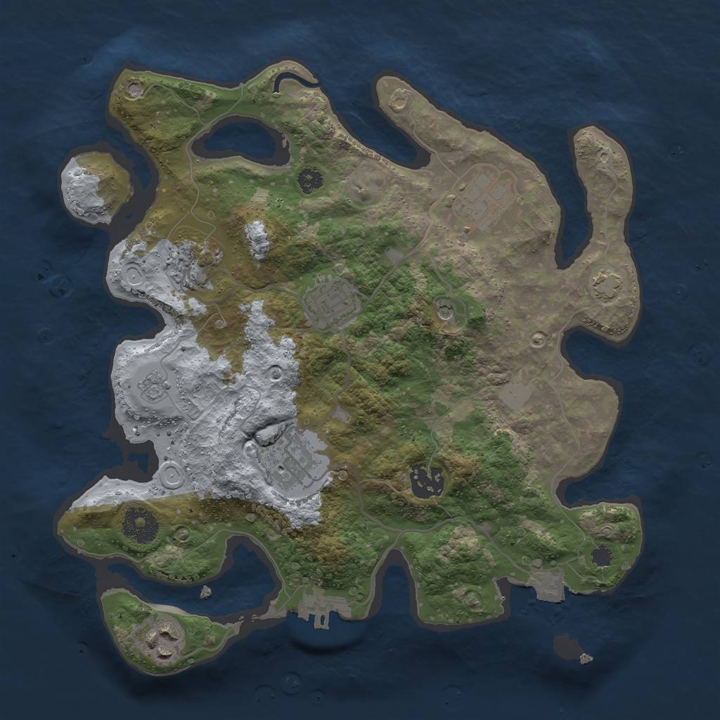 Rust Map: Procedural Map, Size: 3000, Seed: 31612240, 13 Monuments