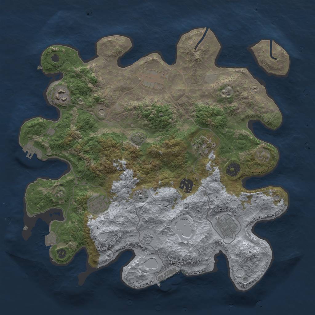 Rust Map: Procedural Map, Size: 3400, Seed: 74332089, 15 Monuments
