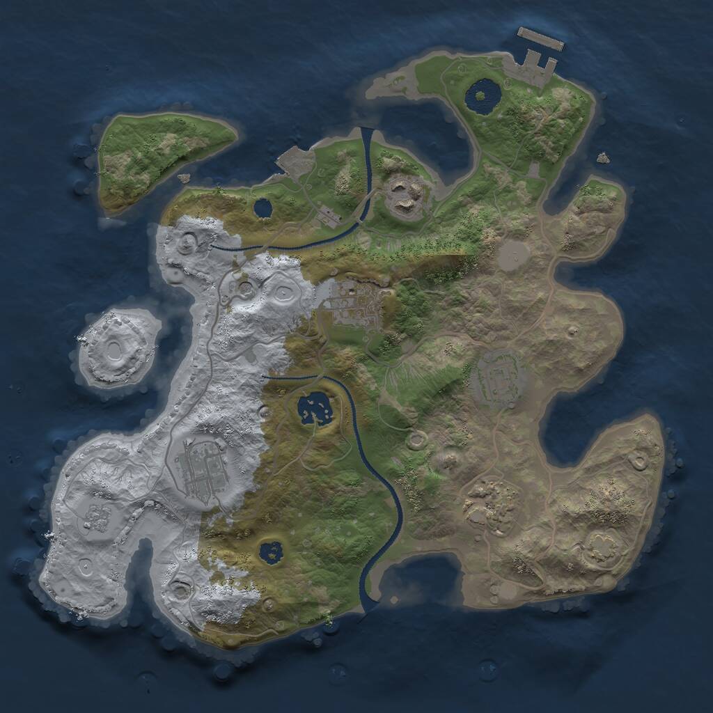 Rust Map: Procedural Map, Size: 3050, Seed: 793722930, 11 Monuments
