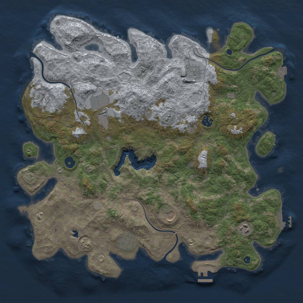 Rust Map: Procedural Map, Size: 4200, Seed: 9878856, 14 Monuments
