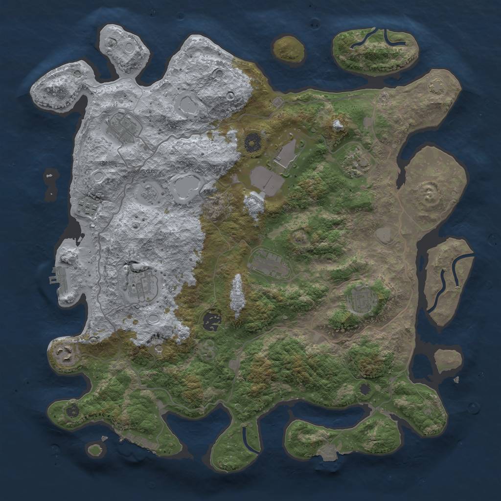 Rust Map: Procedural Map, Size: 4000, Seed: 16355157, 17 Monuments