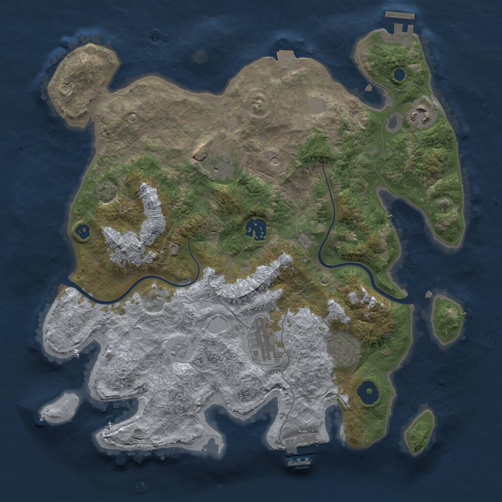 Rust Map: Procedural Map, Size: 3450, Seed: 15044463, 11 Monuments