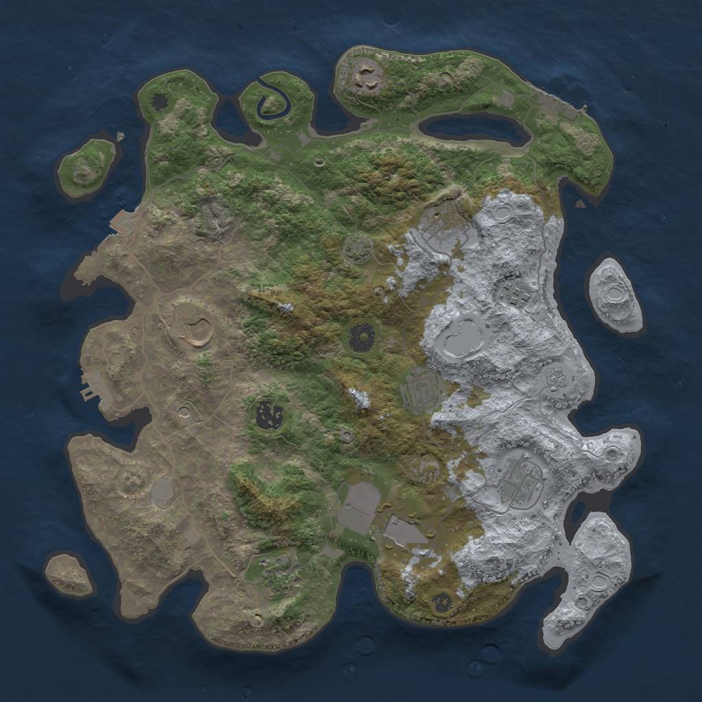 Rust Map: Procedural Map, Size: 3700, Seed: 94315175, 17 Monuments