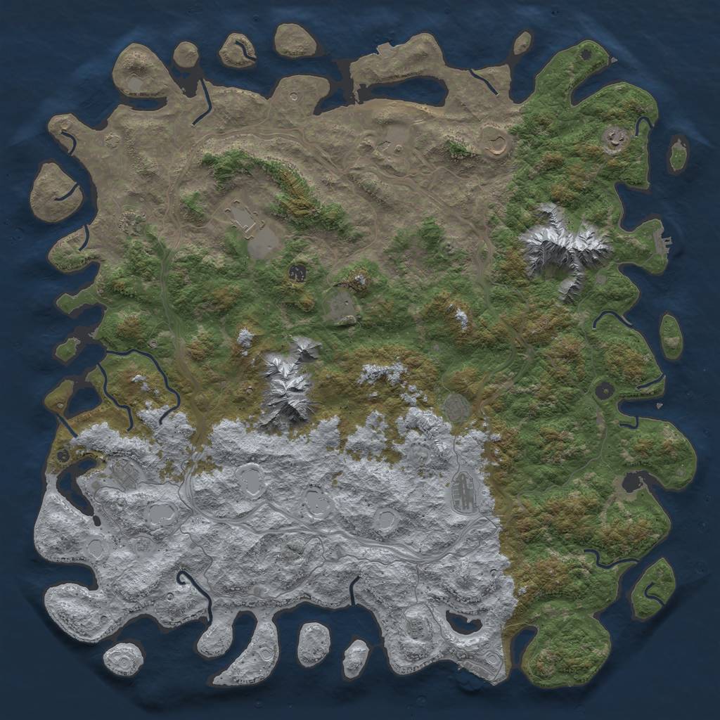 Rust Map: Procedural Map, Size: 6000, Seed: 32056, 19 Monuments