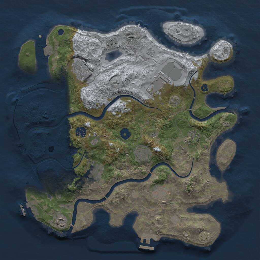 Rust Map: Procedural Map, Size: 3600, Seed: 5042533, 15 Monuments