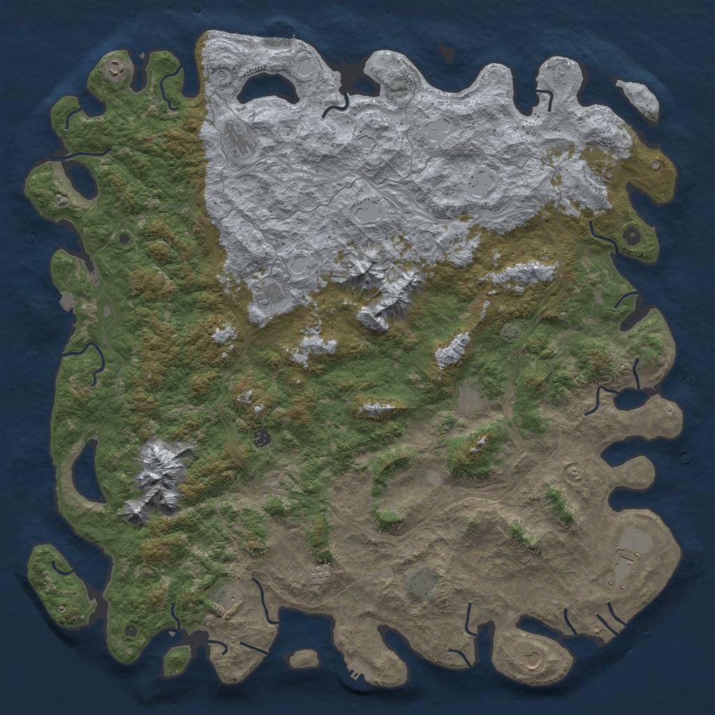 Rust Map: Procedural Map, Size: 6000, Seed: 2095657718, 19 Monuments
