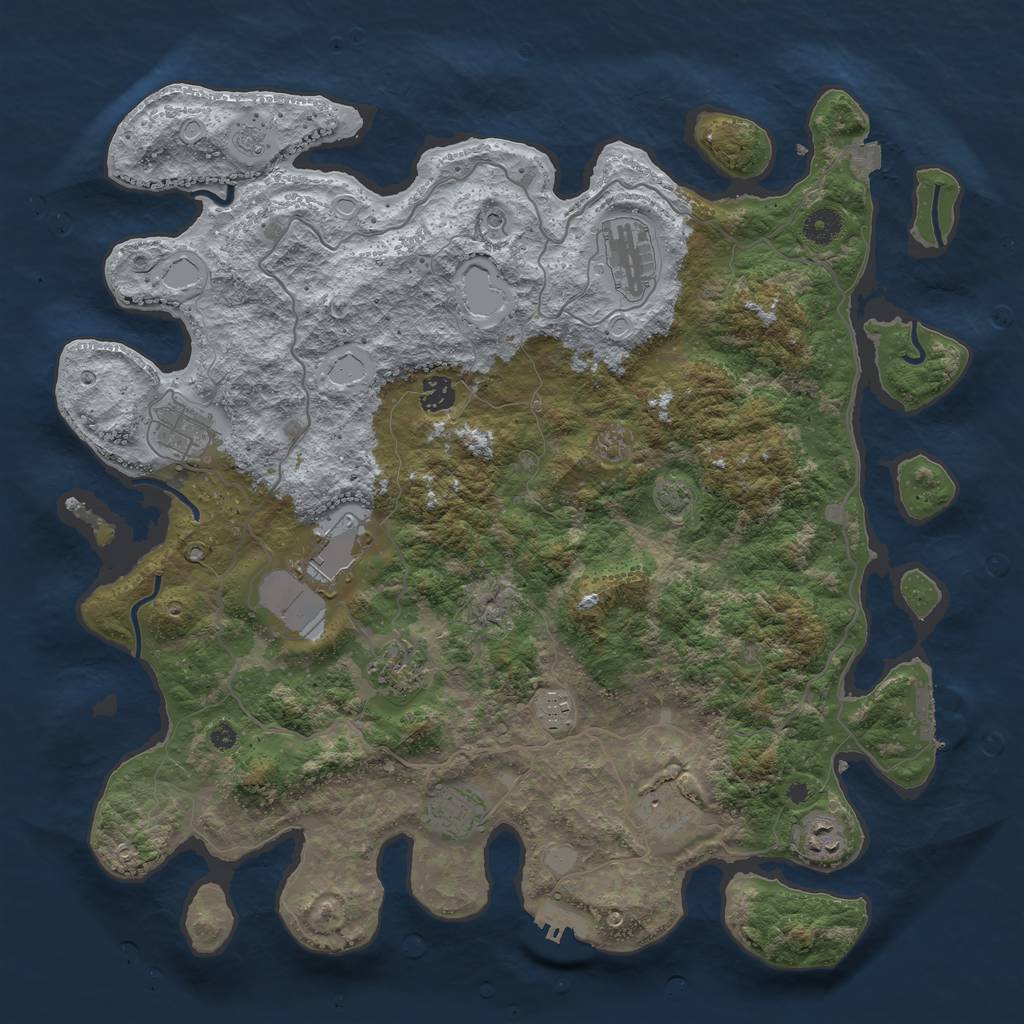 Rust Map: Procedural Map, Size: 4200, Seed: 24242424, 17 Monuments