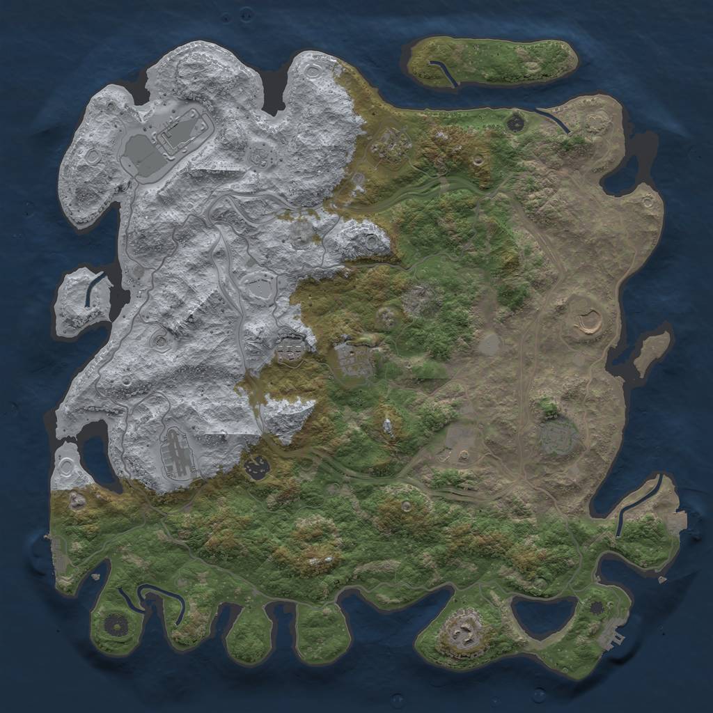 Rust Map: Procedural Map, Size: 4500, Seed: 702231678, 18 Monuments