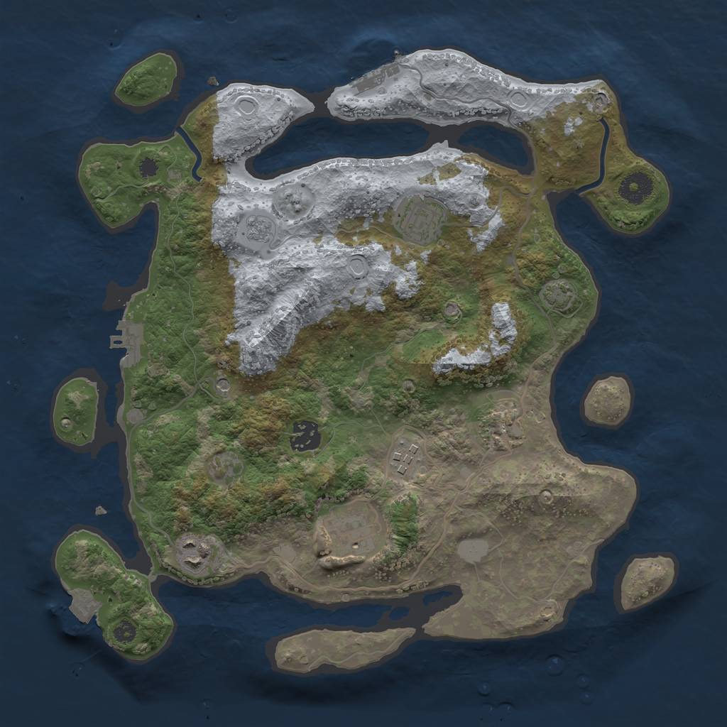 Rust Map: Procedural Map, Size: 3400, Seed: 91409702, 14 Monuments