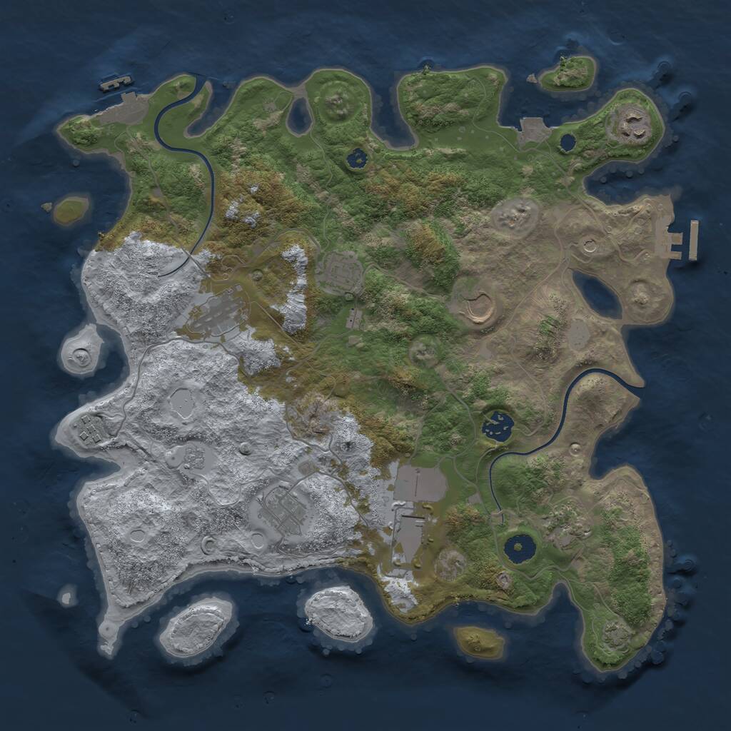 Rust Map: Procedural Map, Size: 3700, Seed: 98170502, 15 Monuments