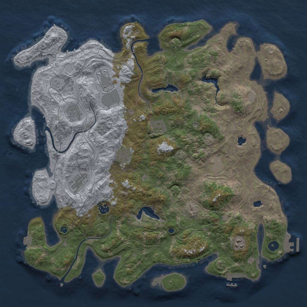 Rust Map: Procedural Map, Size: 4500, Seed: 372730236, 15 Monuments