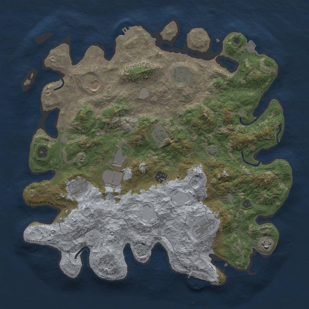 Rust Map: Procedural Map, Size: 4100, Seed: 47476963, 17 Monuments
