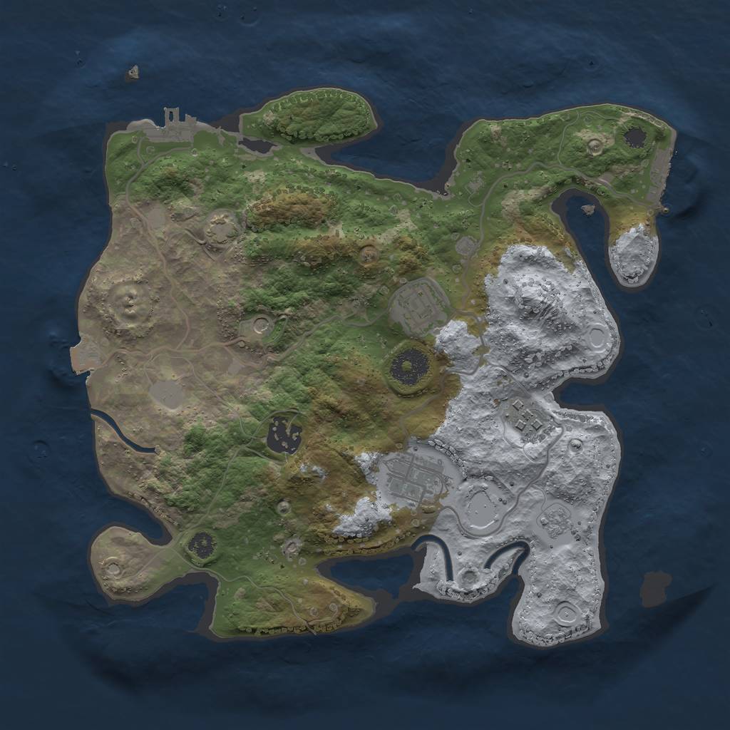 Rust Map: Procedural Map, Size: 3000, Seed: 94658, 12 Monuments