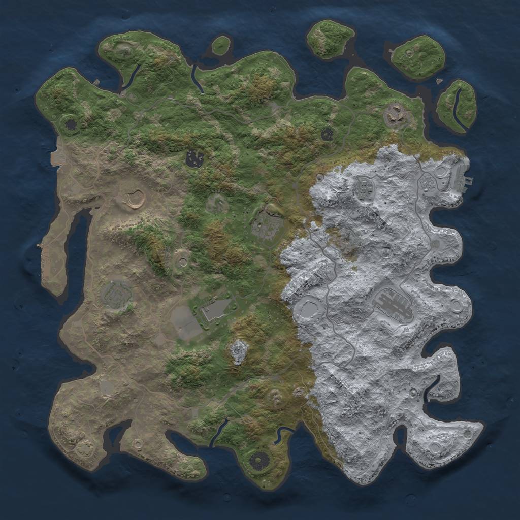 Rust Map: Procedural Map, Size: 4100, Seed: 98620614, 16 Monuments