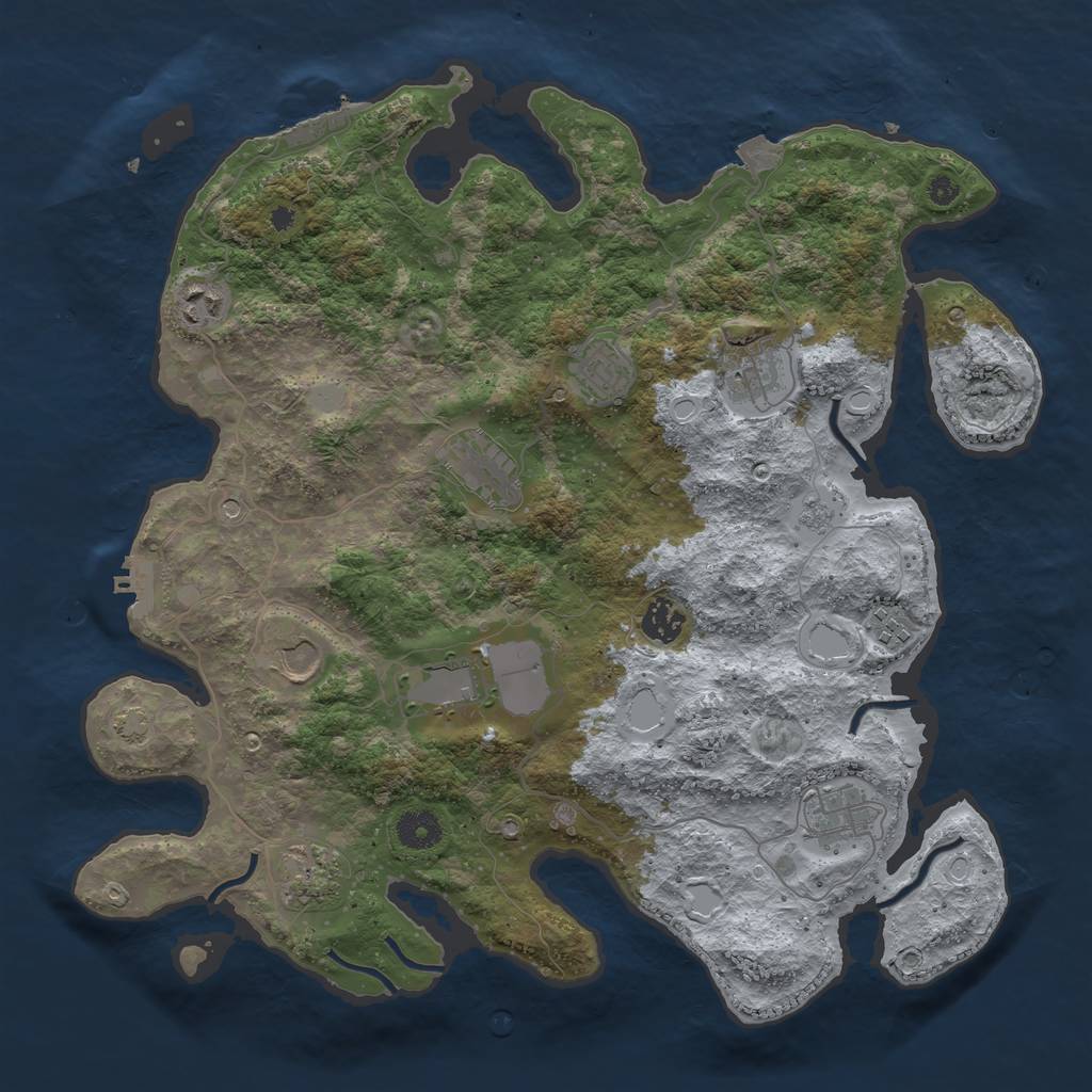 Rust Map: Procedural Map, Size: 3850, Seed: 86237379, 18 Monuments