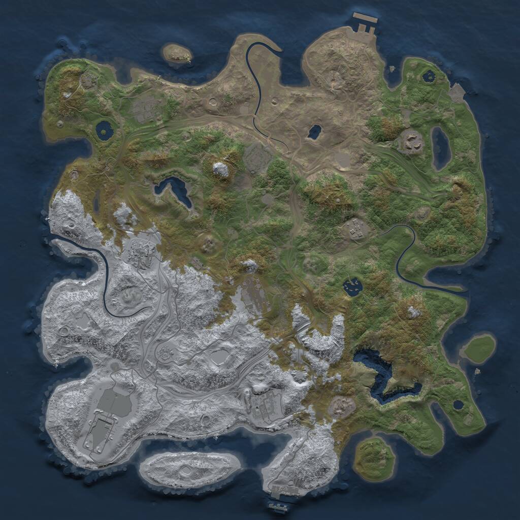 Rust Map: Procedural Map, Size: 4250, Seed: 76223225, 15 Monuments