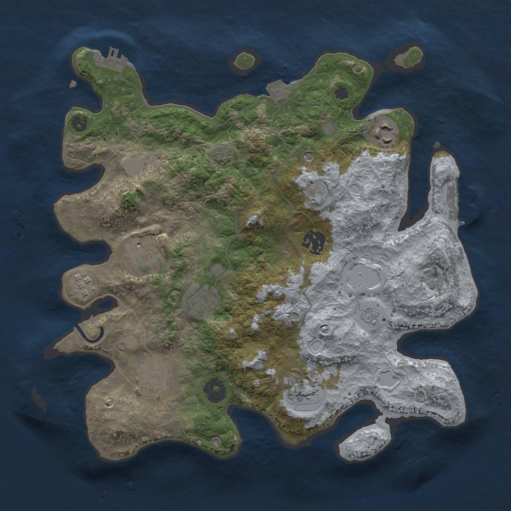 Rust Map: Procedural Map, Size: 3300, Seed: 5048691, 15 Monuments
