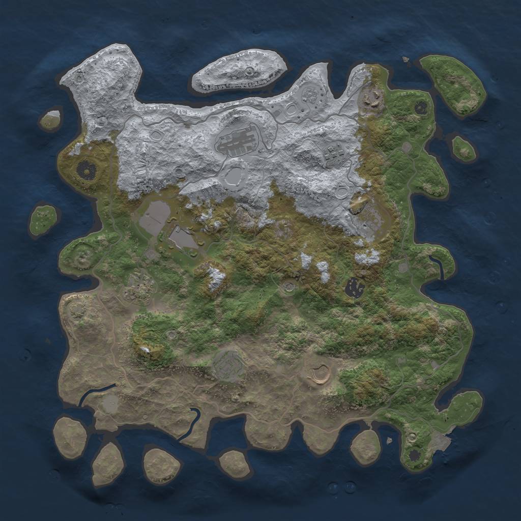 Rust Map: Procedural Map, Size: 4000, Seed: 2865567, 15 Monuments