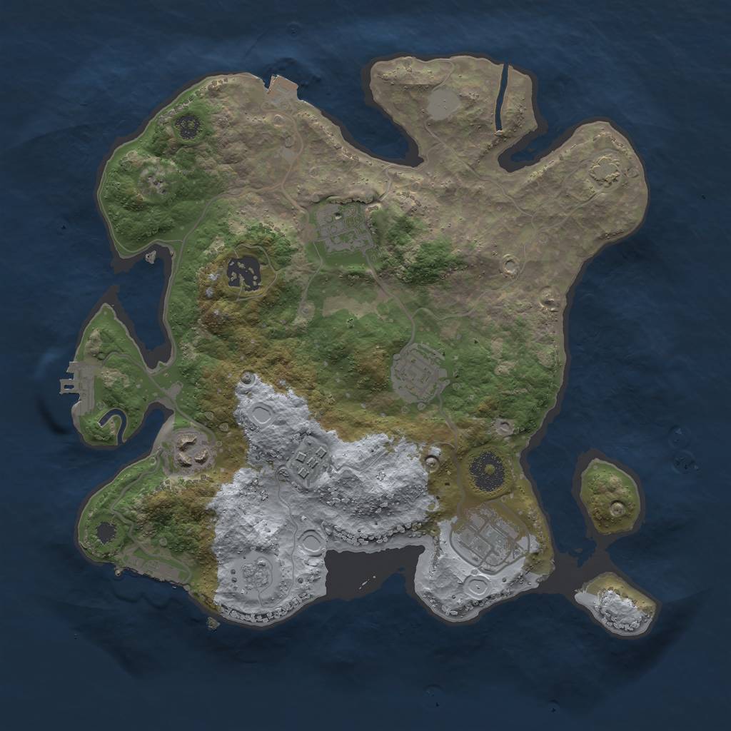 Rust Map: Procedural Map, Size: 3000, Seed: 1759623516, 13 Monuments