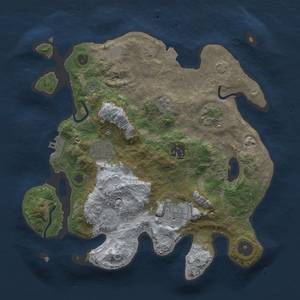 Thumbnail Rust Map: Procedural Map, Size: 3000, Seed: 2459828, 12 Monuments