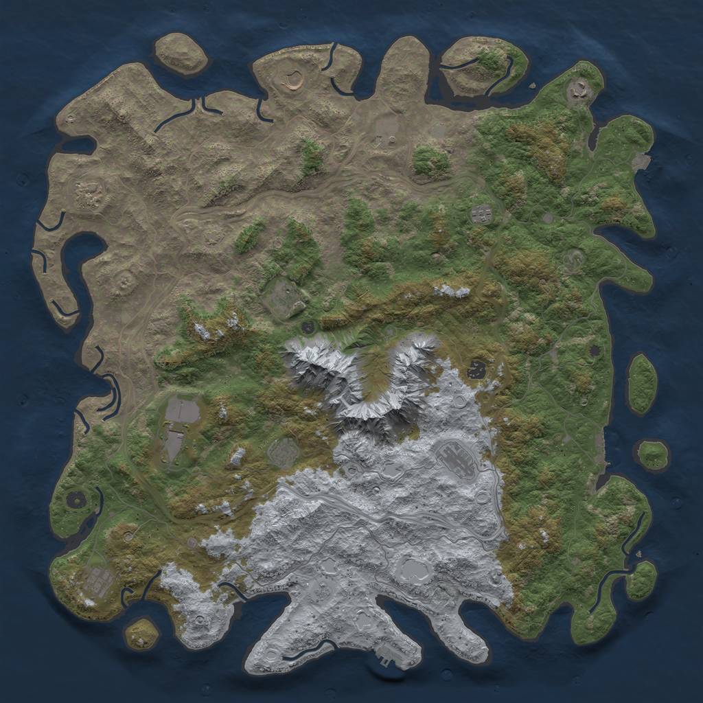 Rust Map: Procedural Map, Size: 5500, Seed: 6987458, 19 Monuments