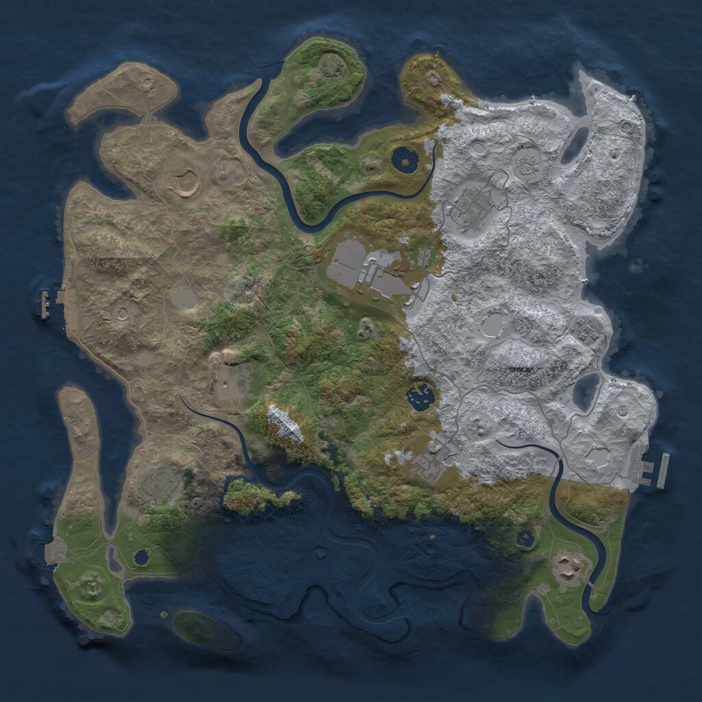 Rust Map: Procedural Map, Size: 3950, Seed: 20766884, 15 Monuments