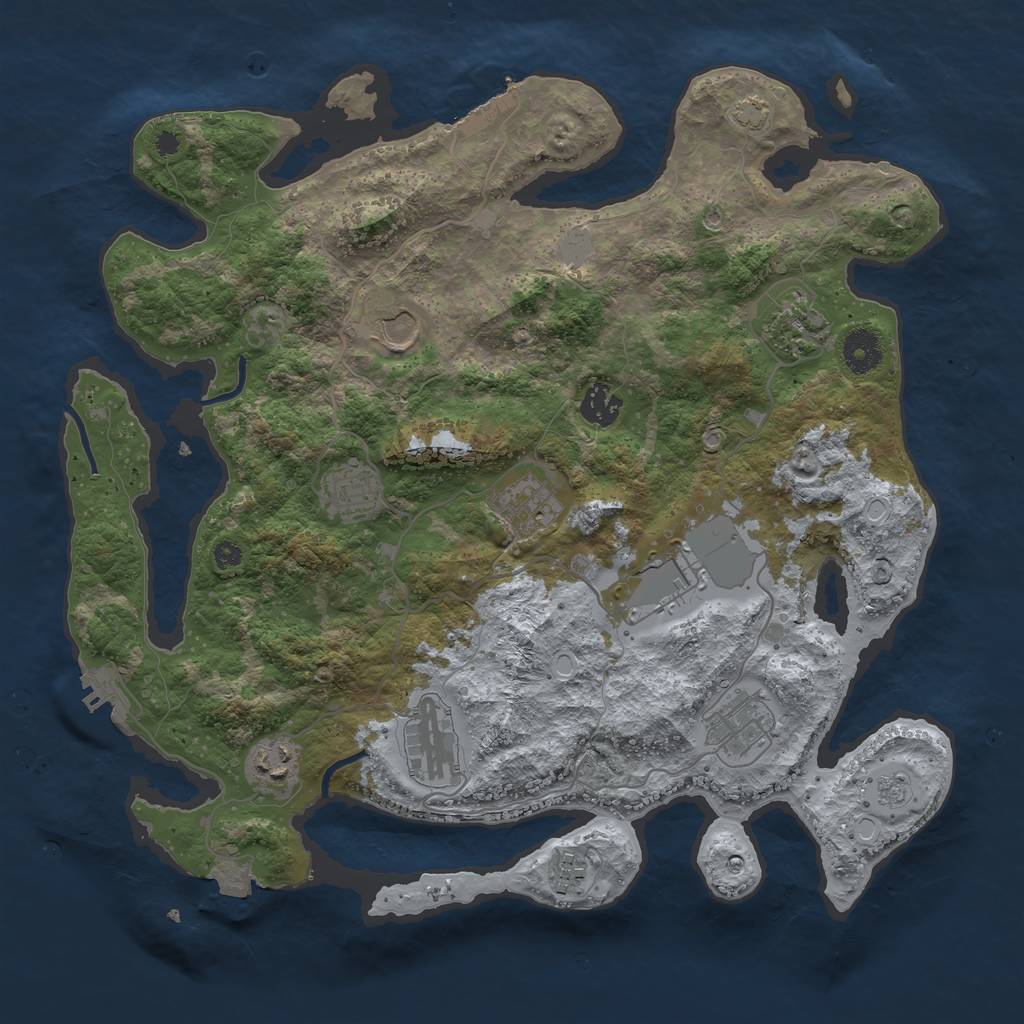 Rust Map: Procedural Map, Size: 3750, Seed: 76465794, 17 Monuments