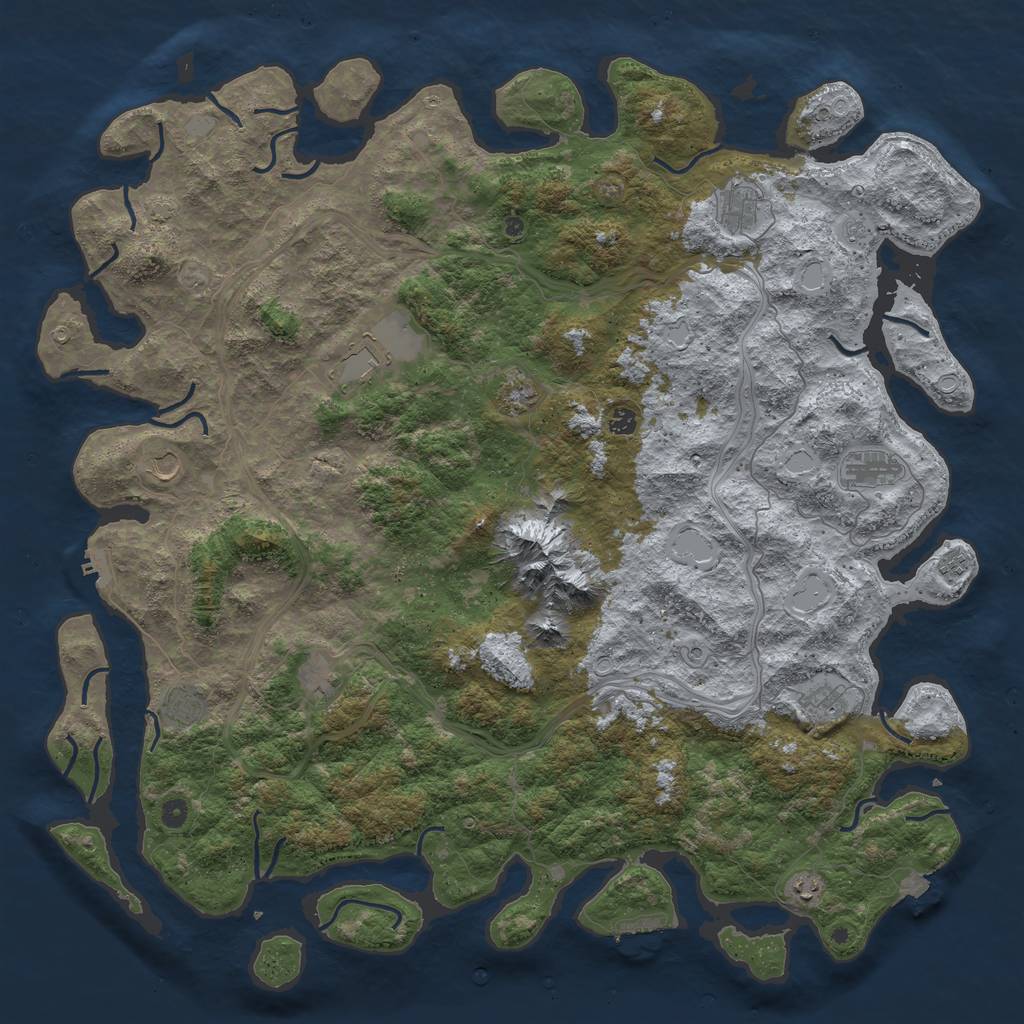 Rust Map: Procedural Map, Size: 5500, Seed: 10498513, 19 Monuments