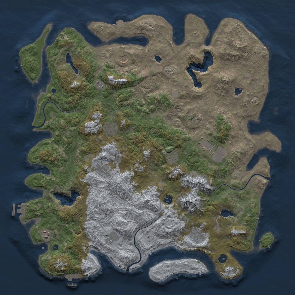 Rust Map: Procedural Map, Size: 5000, Seed: 832936722, 17 Monuments