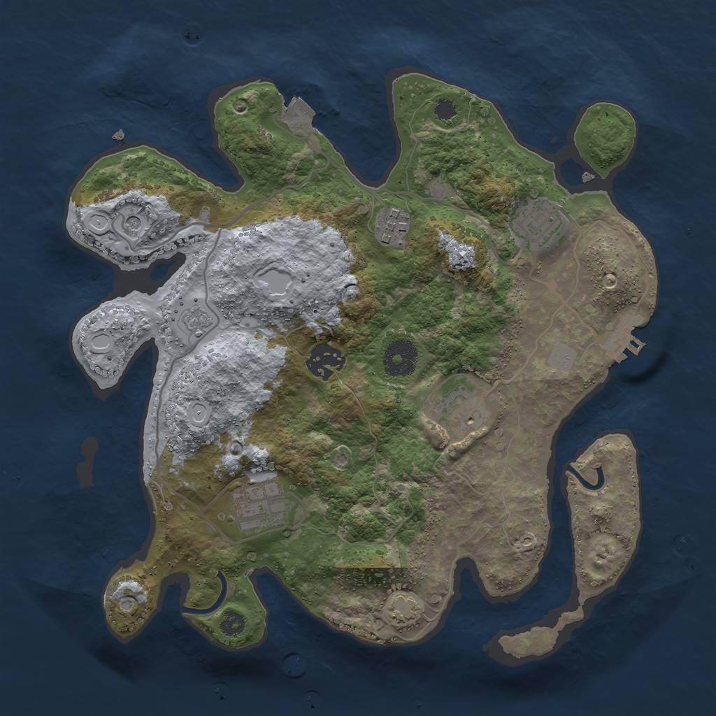 Rust Map: Procedural Map, Size: 3000, Seed: 1650307630, 12 Monuments