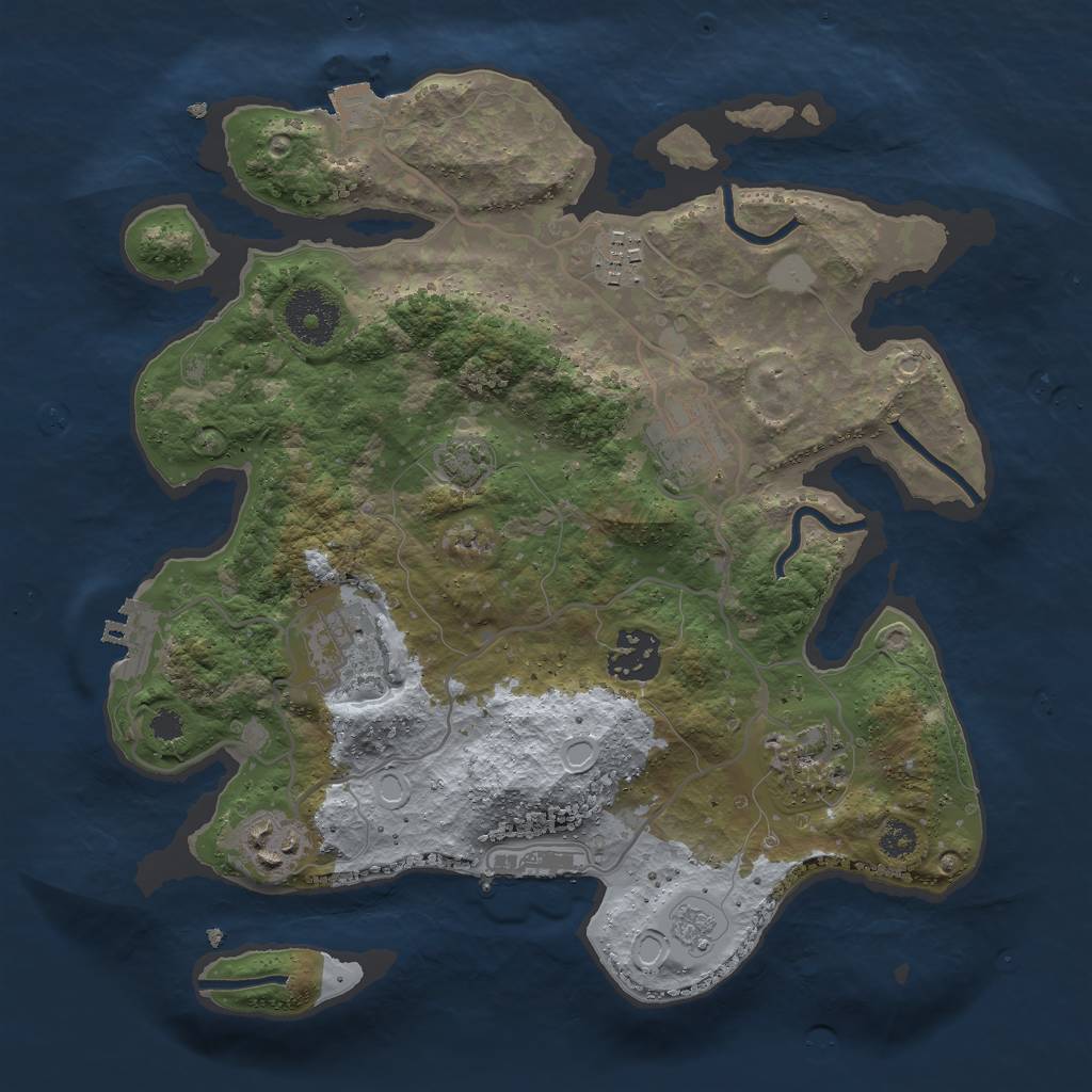 Rust Map: Procedural Map, Size: 3000, Seed: 59499, 13 Monuments