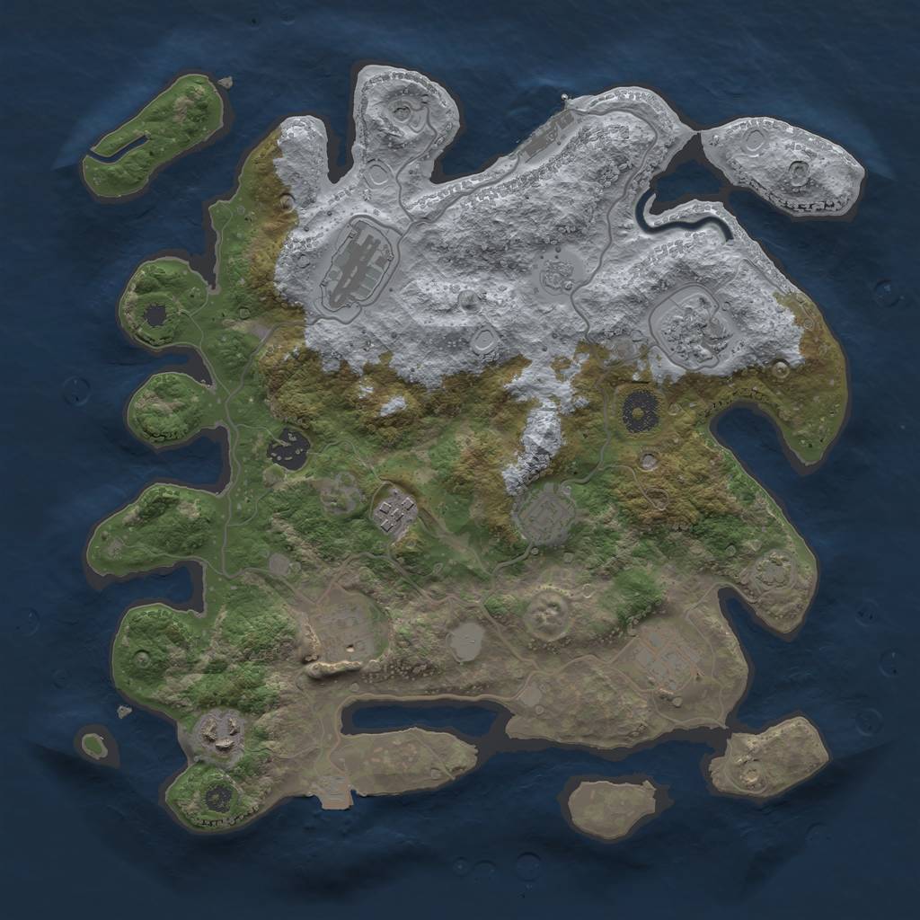 Rust Map: Procedural Map, Size: 3400, Seed: 45782847, 15 Monuments