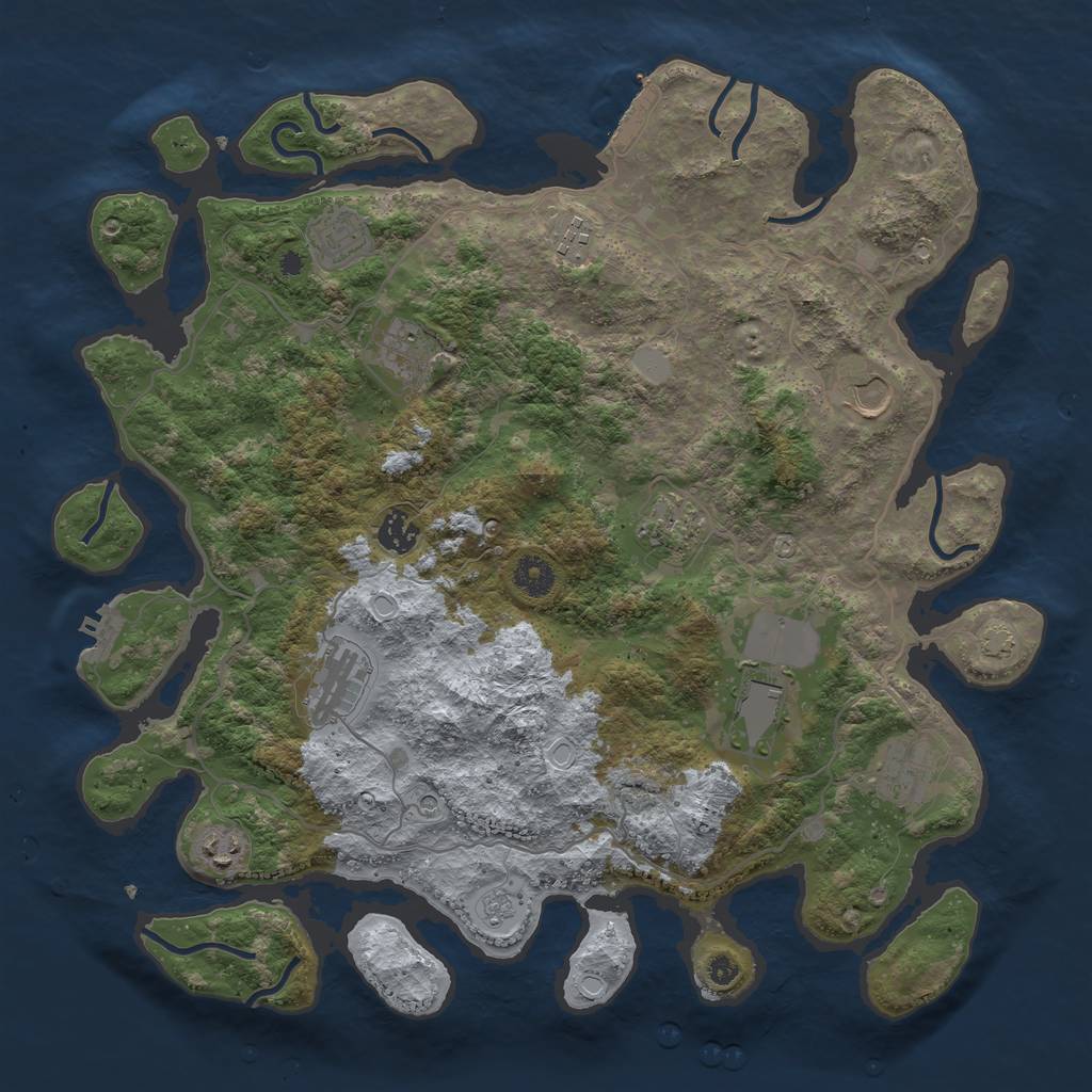 Rust Map: Procedural Map, Size: 4000, Seed: 756535648, 18 Monuments