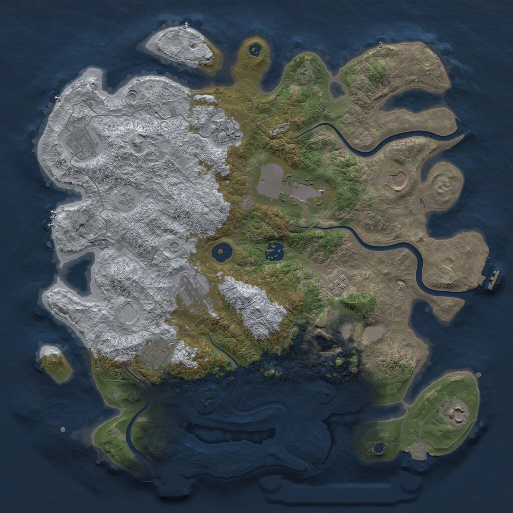 Rust Map: Procedural Map, Size: 3950, Seed: 69813149, 16 Monuments
