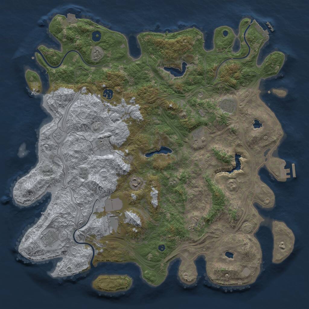 Rust Map: Procedural Map, Size: 4500, Seed: 654375195, 15 Monuments