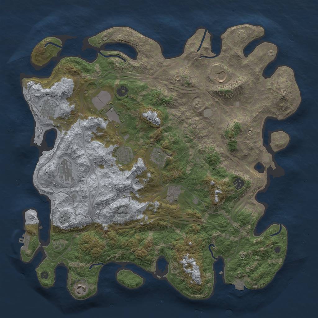 Rust Map: Procedural Map, Size: 4300, Seed: 11186264, 16 Monuments