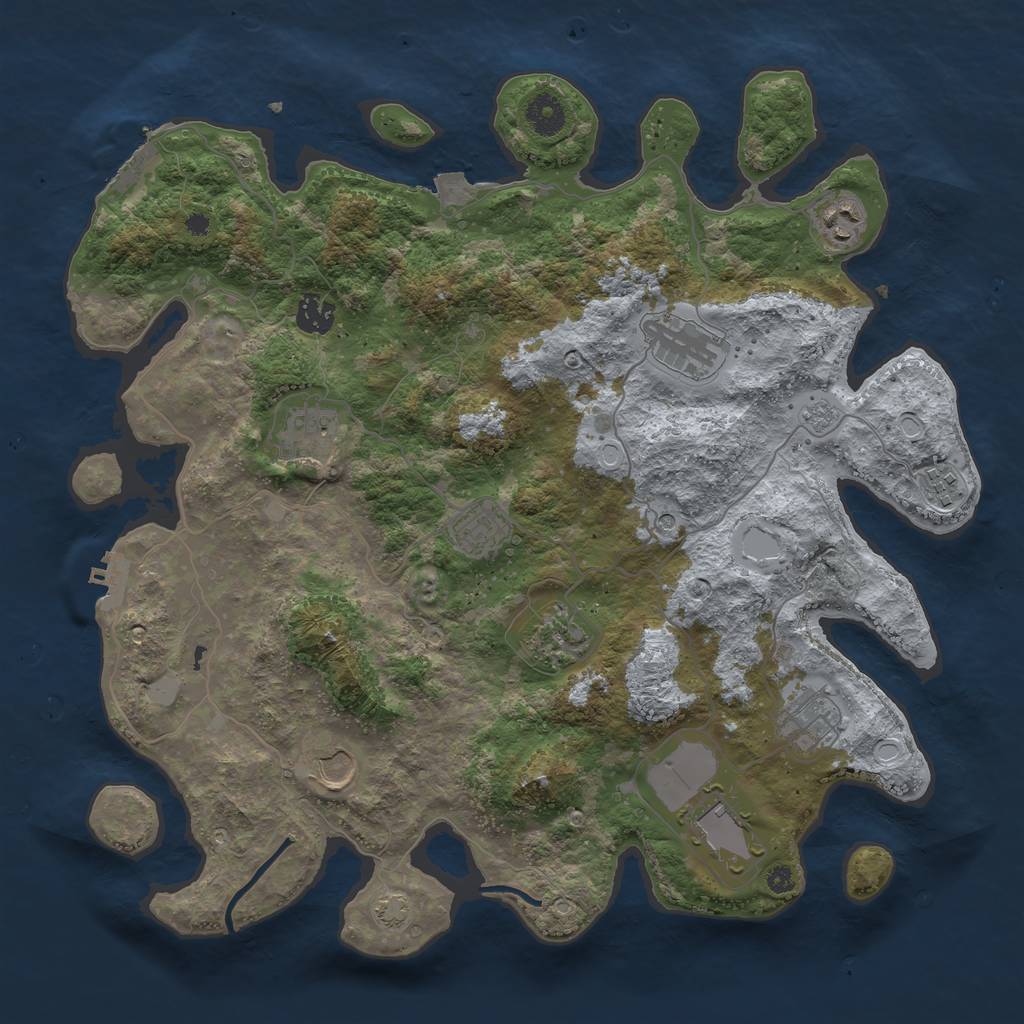 Rust Map: Procedural Map, Size: 3850, Seed: 82616452, 18 Monuments