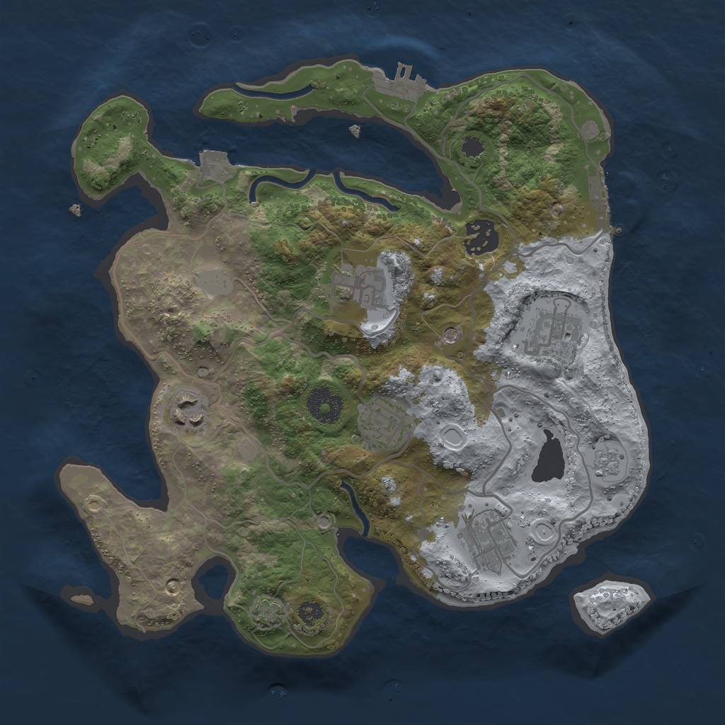 Rust Map: Procedural Map, Size: 3000, Seed: 1328438563, 14 Monuments