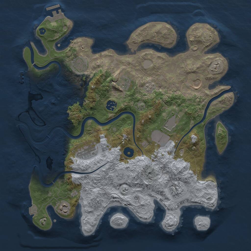 Rust Map: Procedural Map, Size: 3700, Seed: 71878917, 15 Monuments