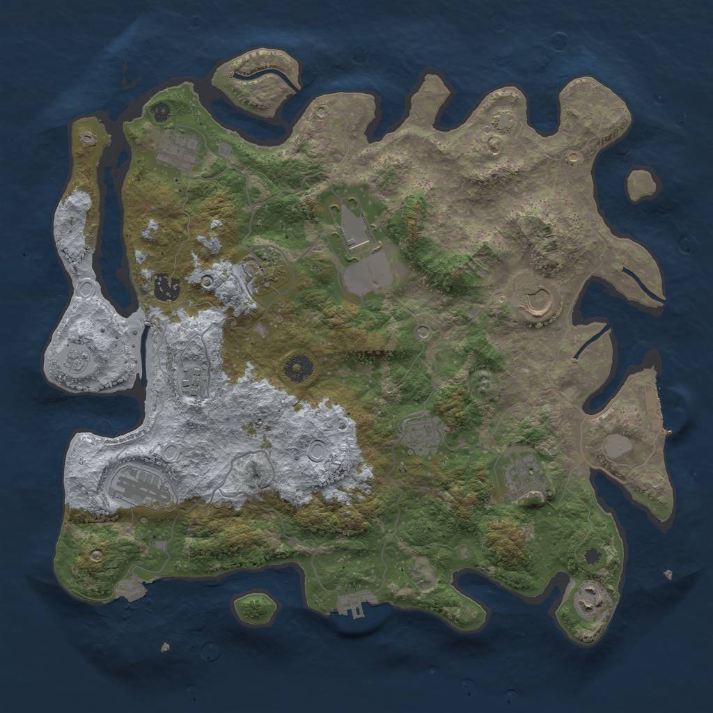 Rust Map: Procedural Map, Size: 3850, Seed: 12787126, 18 Monuments