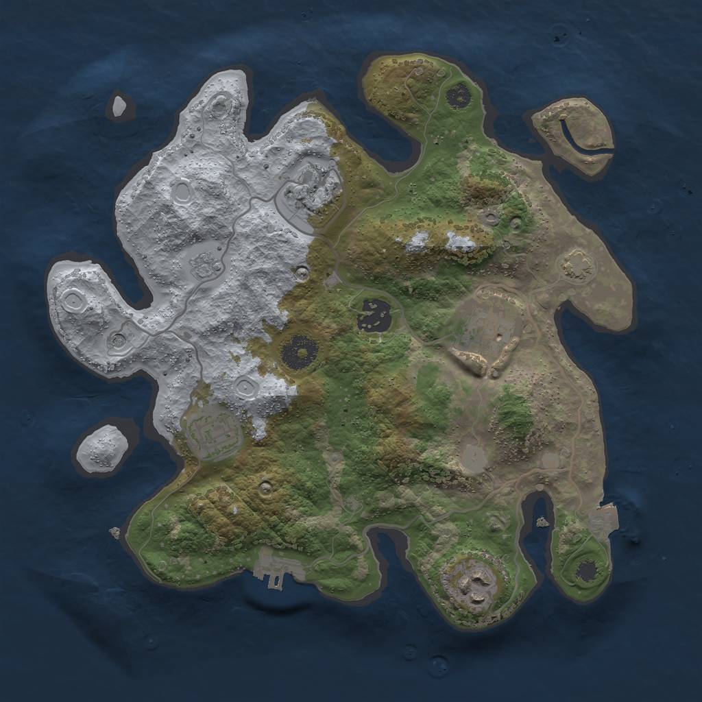 Rust Map: Procedural Map, Size: 3000, Seed: 5646546, 12 Monuments