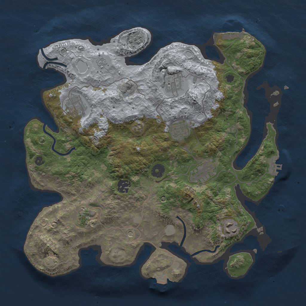 Rust Map: Procedural Map, Size: 3400, Seed: 20305138, 16 Monuments