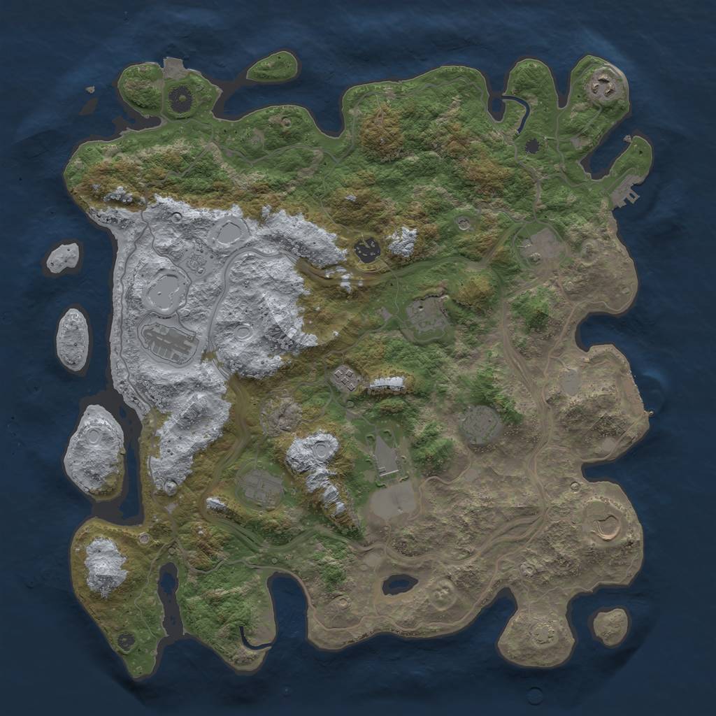 Rust Map: Procedural Map, Size: 4300, Seed: 92264303, 18 Monuments