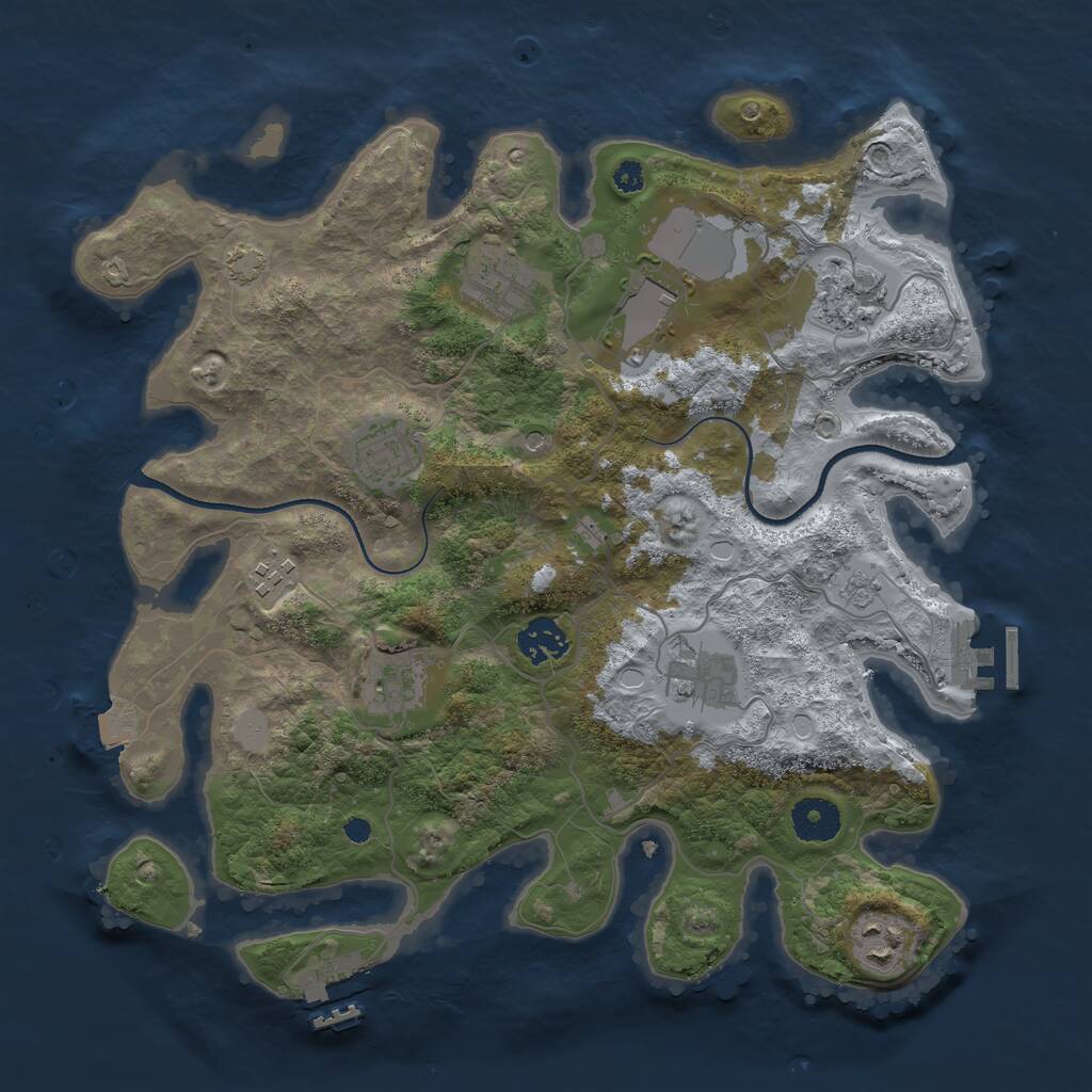 Rust Map: Procedural Map, Size: 3500, Seed: 565618183, 15 Monuments
