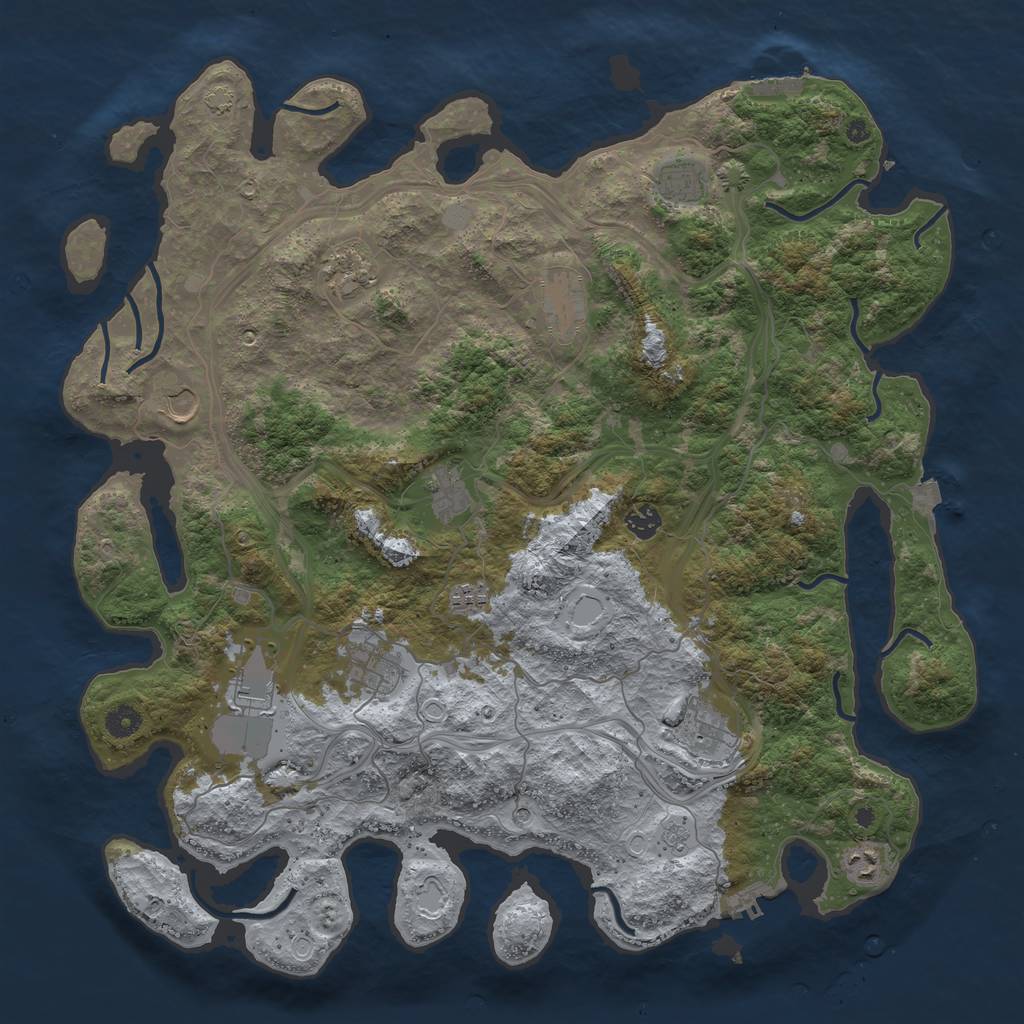 Rust Map: Procedural Map, Size: 4500, Seed: 93438554, 19 Monuments