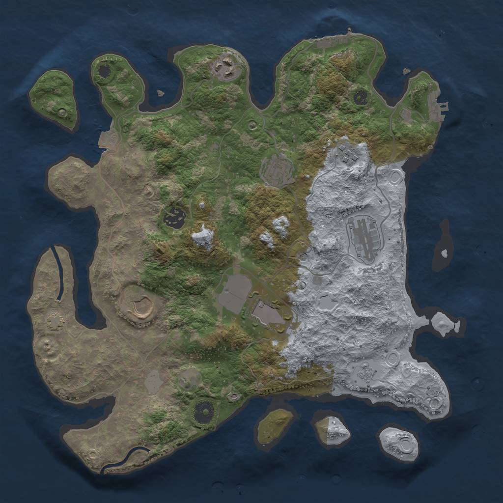 Rust Map: Procedural Map, Size: 3500, Seed: 237473, 15 Monuments