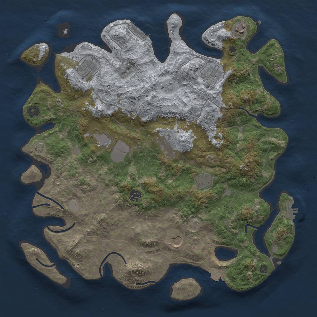 Rust Map: Procedural Map, Size: 4000, Seed: 17811810, 17 Monuments